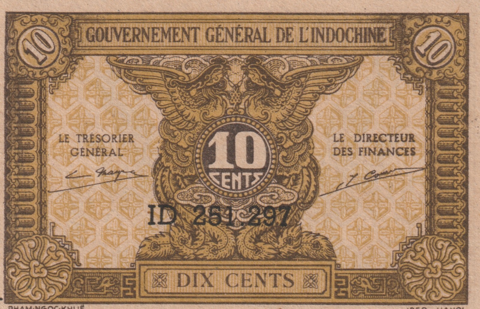 French Indochina 1942 10 Cents Uncirculated Banknote Pick 89a Bargain Bin