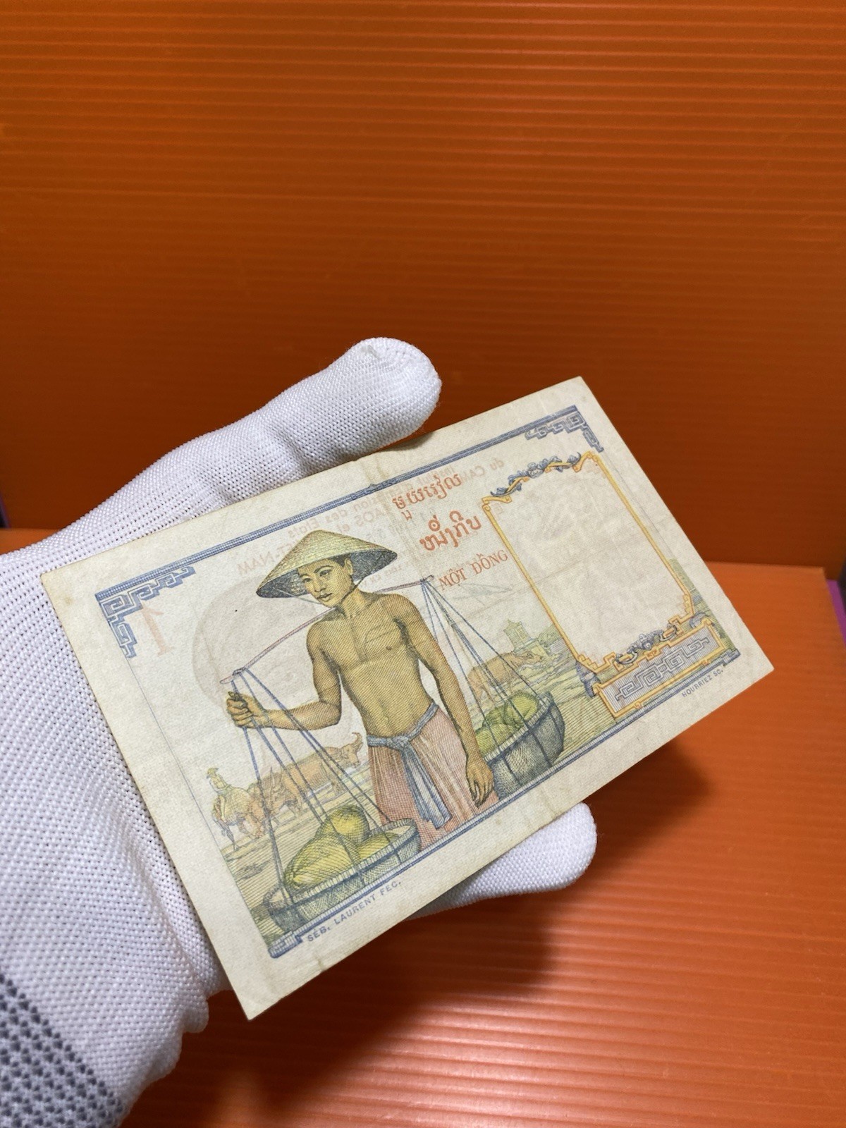 Banque De Indochina Laos Vietnam Cambodia Vintage Banknote Use 1953 FreeShipping