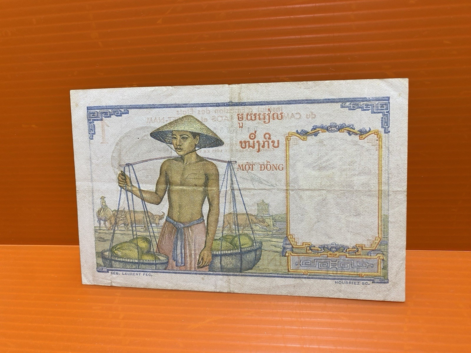 Banque De Indochina Laos Vietnam Cambodia Vintage Banknote Use 1953 FreeShipping