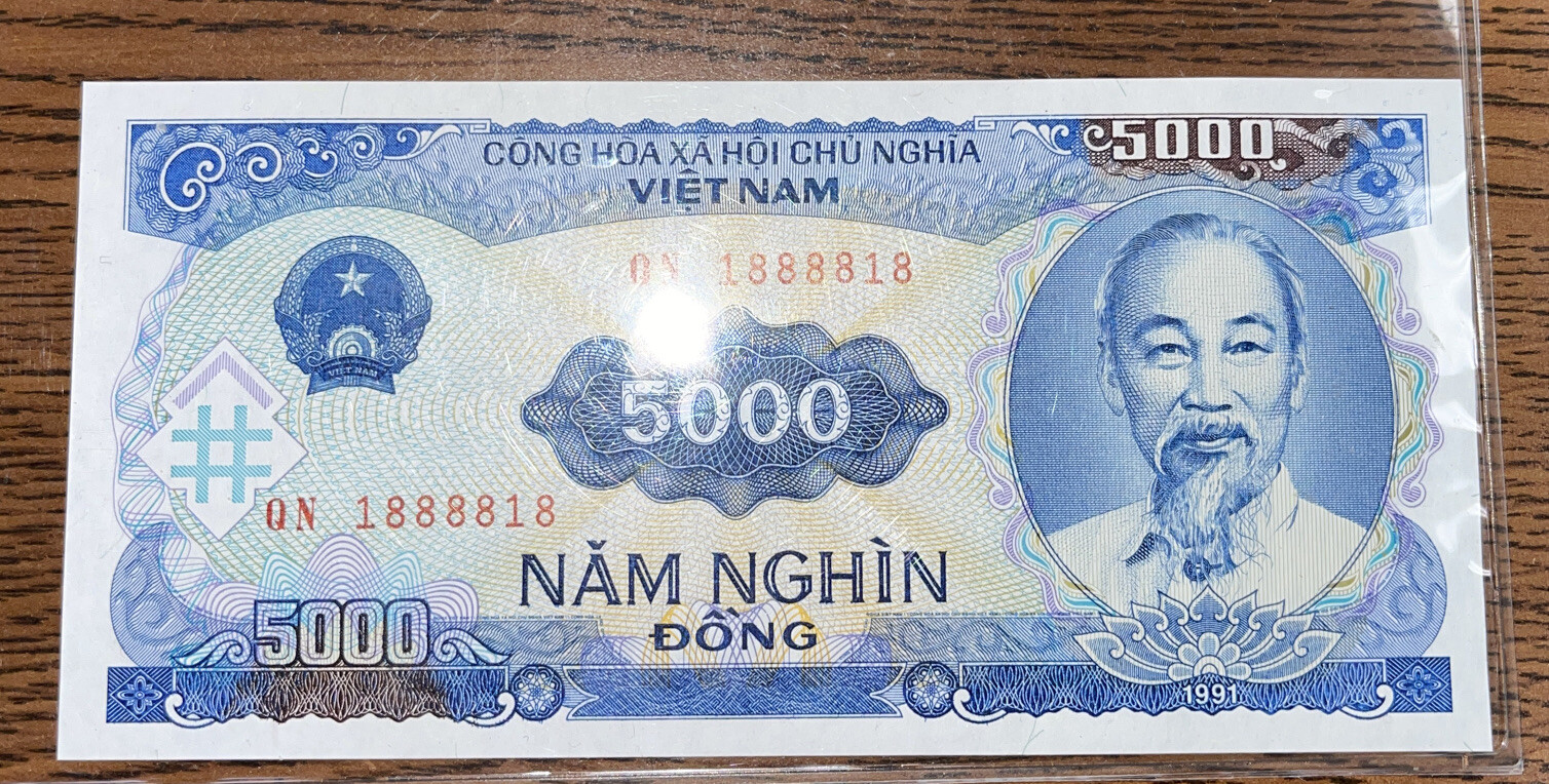 Vietnam 5000 Dong, 1991, Binary UNC Cool Seri 1888818