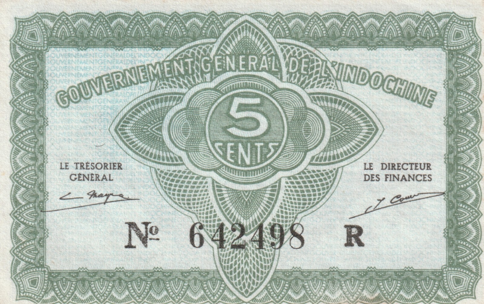 French Indochina 1942 5 Cents Uncirculated Banknote Pick 88a Bargain Bin