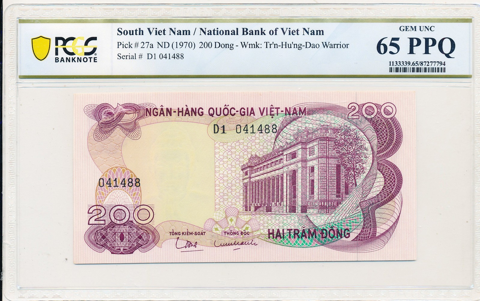 National Bank Viet Nam 200 Dong ND(1970) PCGS 65PPQ