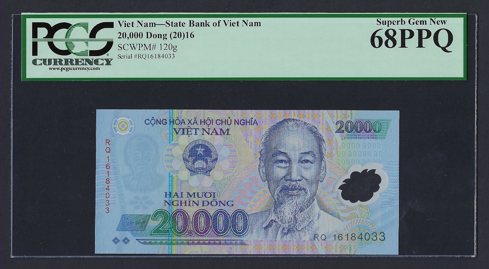Viet Nam 20000 Dong 2016 P120g Uncirculated Grade 68