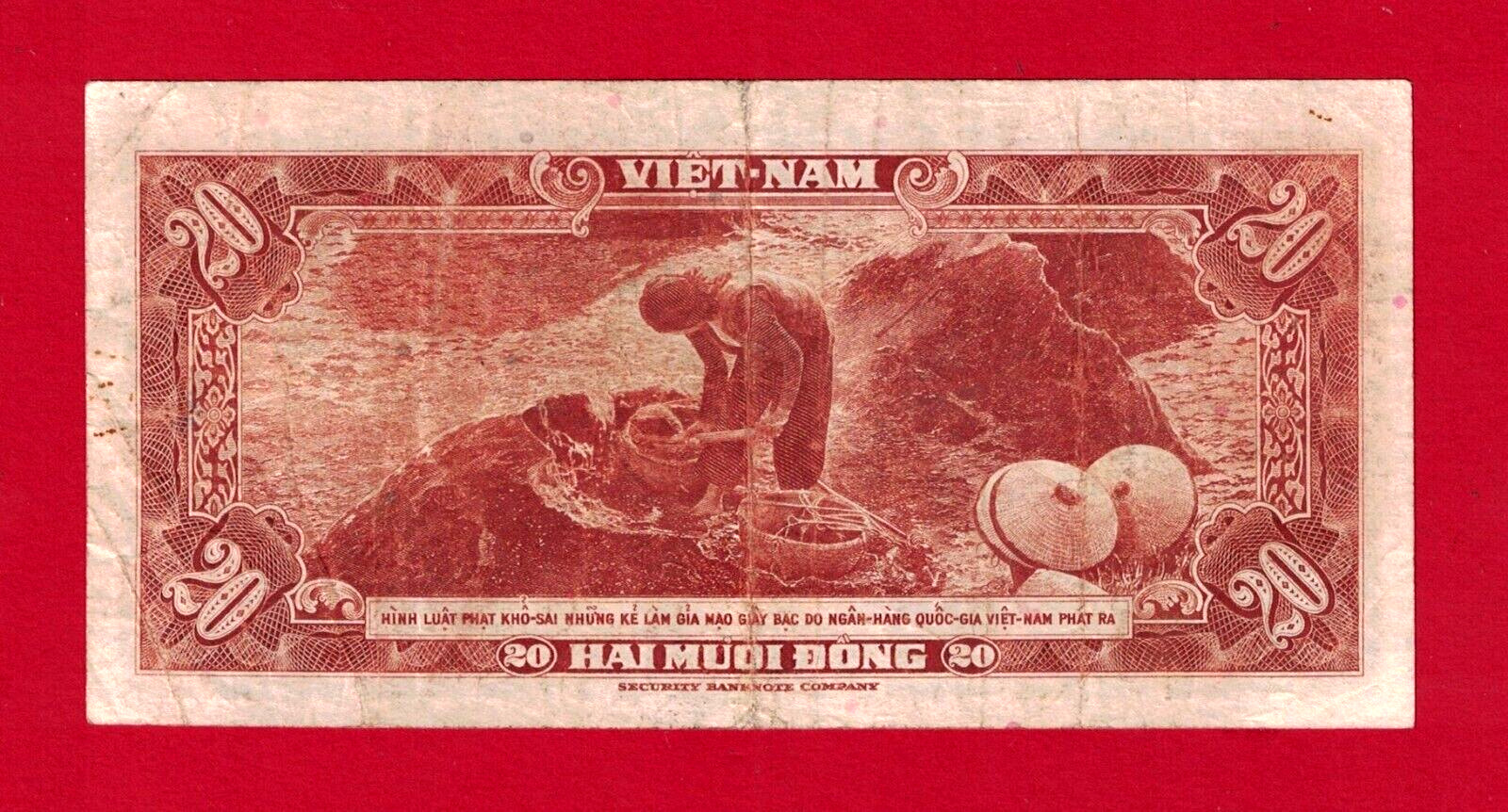 SOUTH-VIETNAM RARE 20 DONG 1962 CIRC. NOTE – Sign: Từ Văn Quy & Nguyễn Văn Dõng