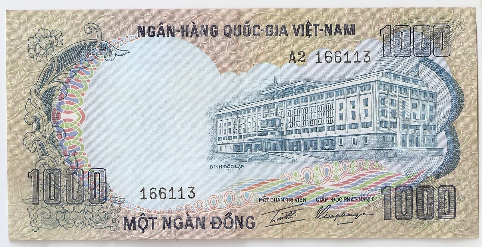 South Vietnam 1000 dong ND (1972) Elephants