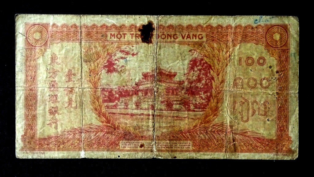 French Indochina Banknote , 100 Piastres.