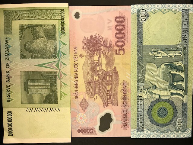10 Trillion Dollars Zimbabwe + 50,000 Vietnam Dong + 500 Iraq Dinar Fast Ship