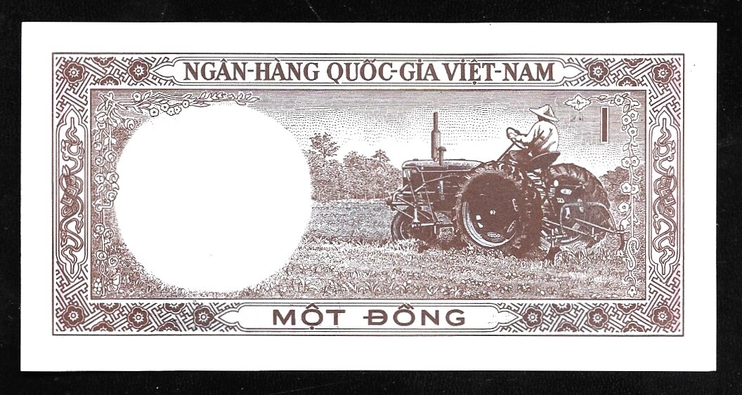 World Paper Money – South Vietnam 1 Dong ND 1964 P15a Series K1 @ Crisp UNC