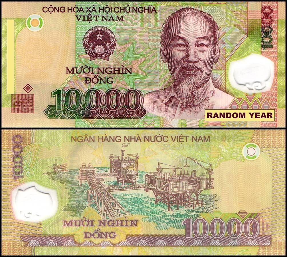 Vietnam 10000 Dong, Random Year, P-119, UNC, Polymer X 10 PCS