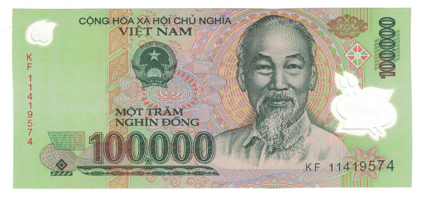 VIETNAM 100.000 DONG 2011 “POLYMER” Pick# 122g UNC. #PL2344