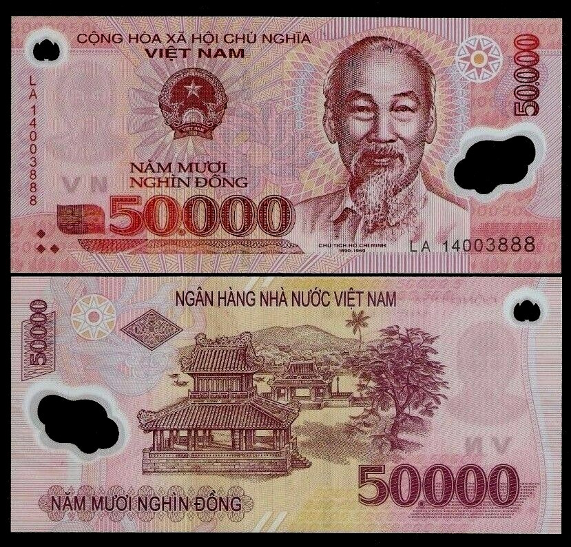 Vietnam 50,000 DONG 50000 P-121 2014 “Polymer” Currency UNC Vietnamese Bill UV