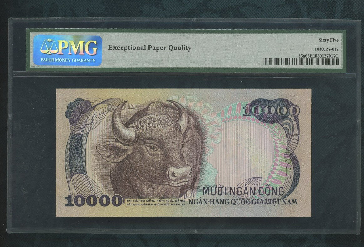 ND (1975) Viet Nam – South, National Bank 10,000 dong Pick# 36a PMG 65 EPQ