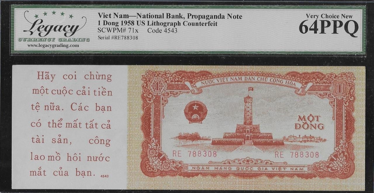 Vietnam P-71x 1 Dong 1958 Propaganda Leaflet LCG 64PPQ