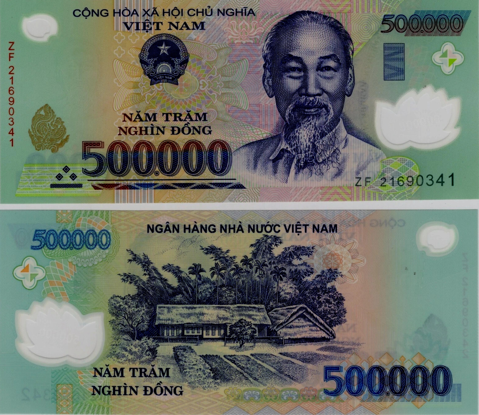 Vietnam 500,000 DONG P-124 2021 x 1 Pcs UNC Polymer 500000 Vietnamese BANK NOTE