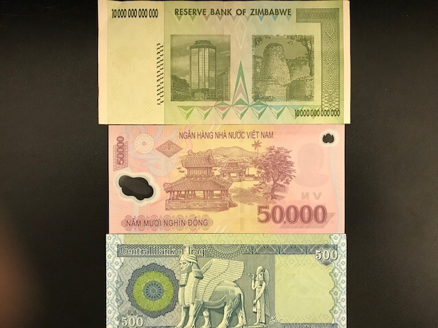 10 Trillion Dollars Zimbabwe + 50,000 Vietnam Dong + 500 Iraq Dinar Fast Ship