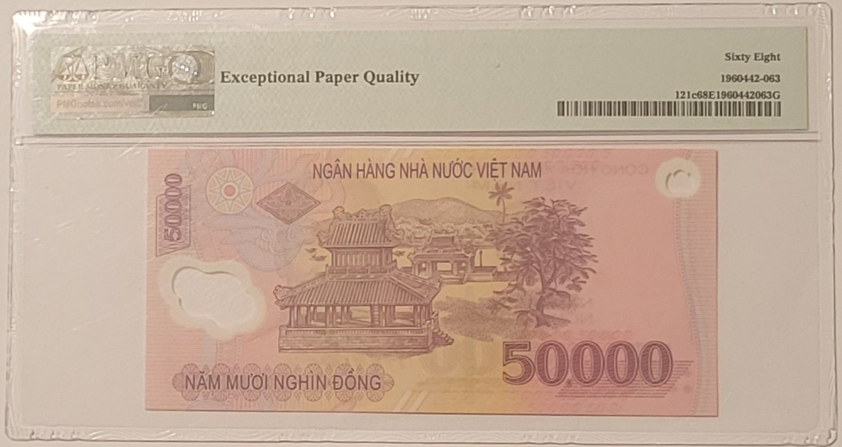 Vietnam 2005 50000 Dong Bank Note Superb Gem Unc 68 EPQ PMG