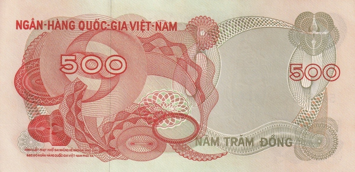 Viet Nam Vietnam South 500 Dong ND 1970 P 28 UNC FOXING
