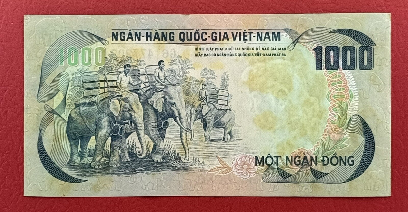VIETNAM SOUTH 1000 Dong 1972 Pick# 34a XF-AUNC. #PL3013