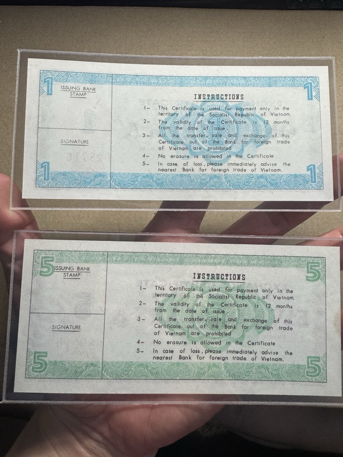 1 Dollar and 5 Dollar Viet Nam 1981-1984 Gem UNC_LDP.