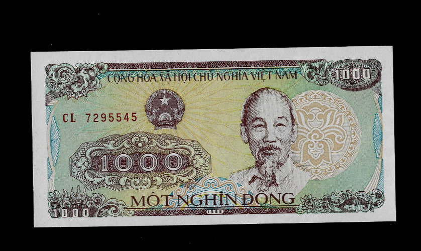 VIET NAM( 1 )BANK NOTE 1000 DONG 1988(1989) P 106 A UNCIRCULTED