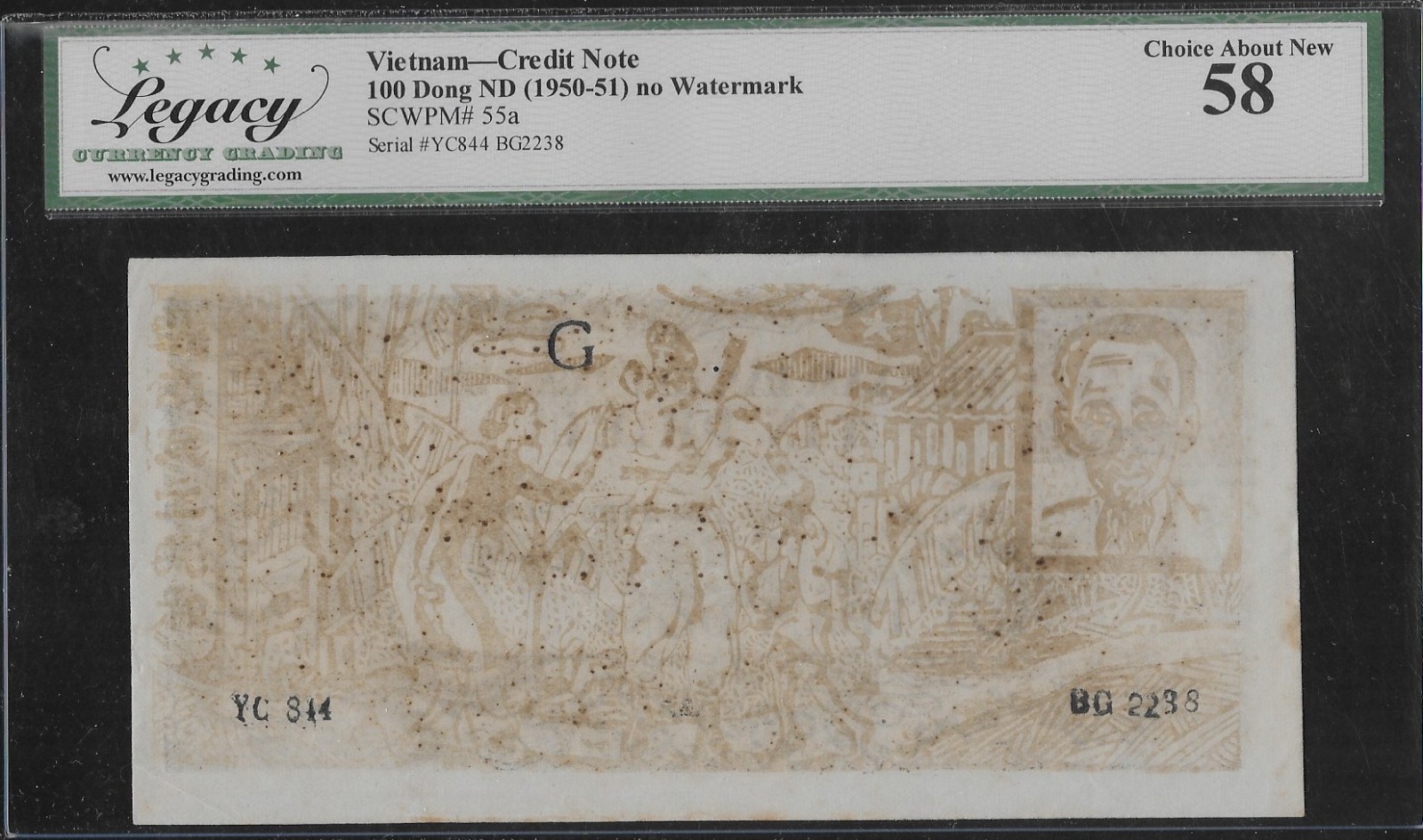 Vietnam P-55a 100 Dong 1950-51 Tin Phieu “Credit Note” LCG 58