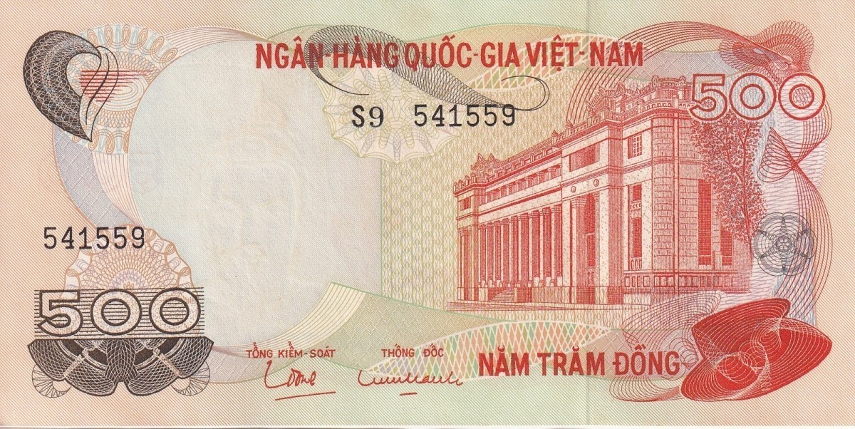 Viet Nam Vietnam South 500 Dong ND 1970 P 28 UNC FOXING