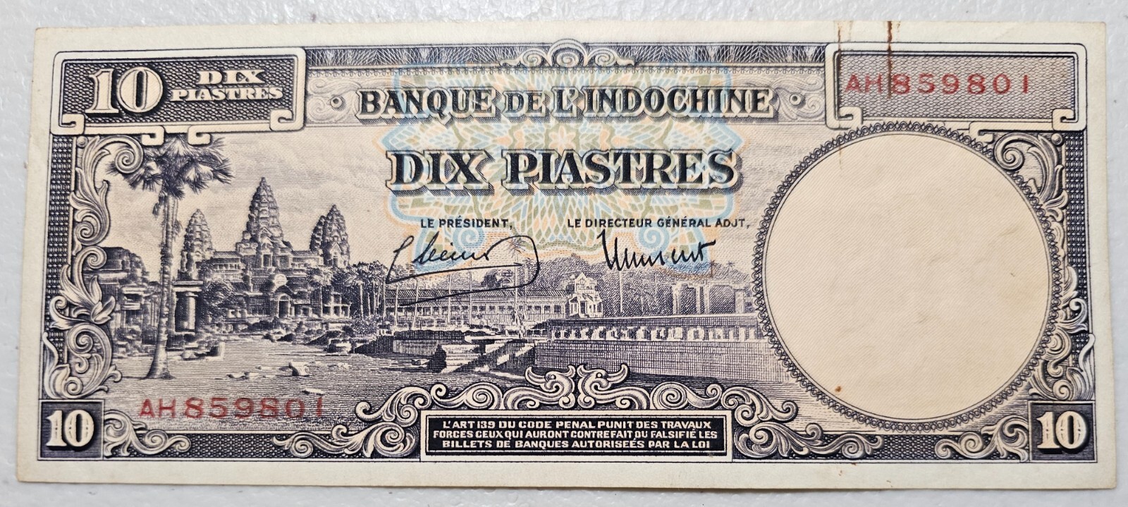 Indochina 10 Piastres 1947