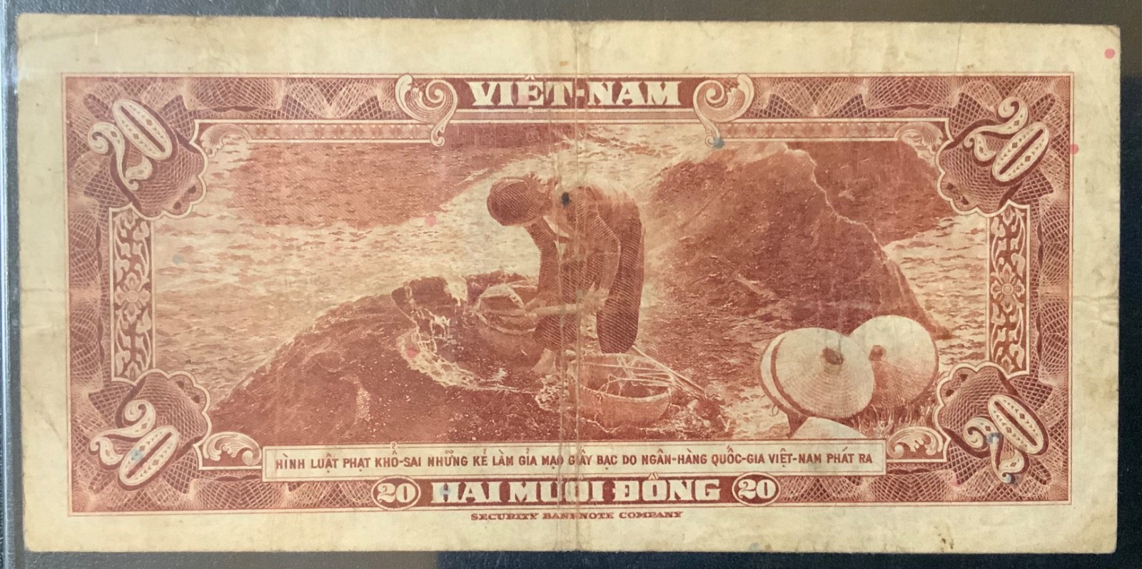 1955 SOUTH VIETNAM PAPER MONEY – 20 DONG BANKNOTE!