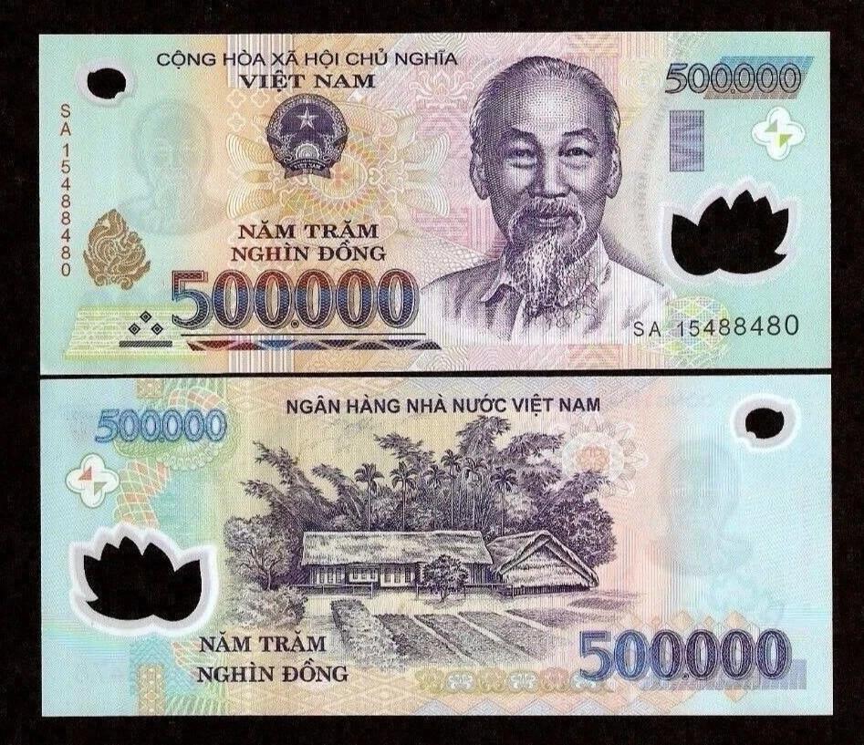 VIETNAM 500000 DONG P-124 2015 x 1 Pc Rare POLYMER Currency 500,000 UNC BANKNOTE