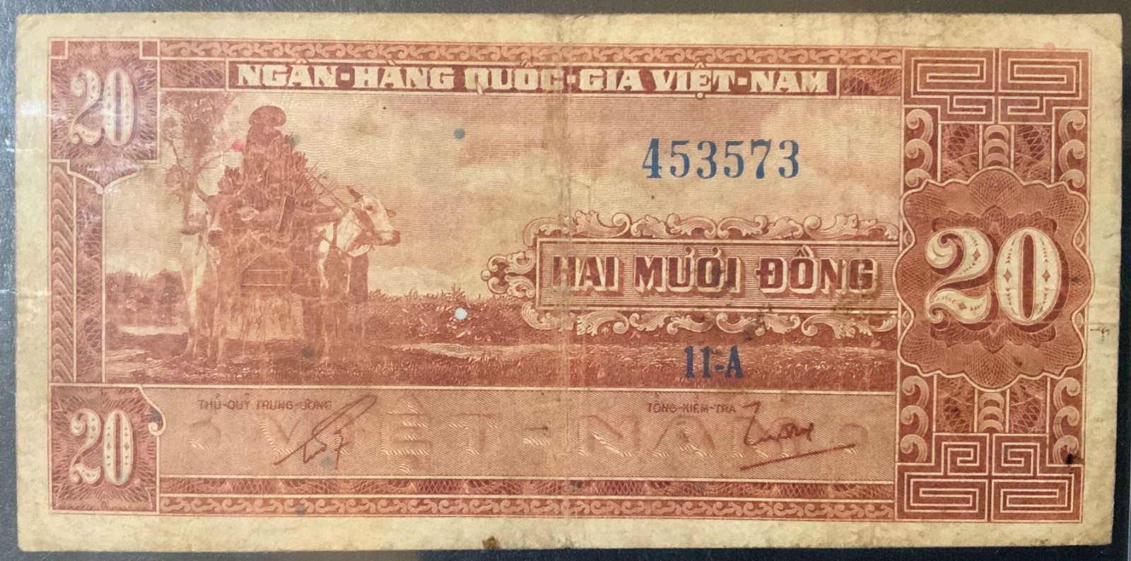 1955 SOUTH VIETNAM PAPER MONEY – 20 DONG BANKNOTE!