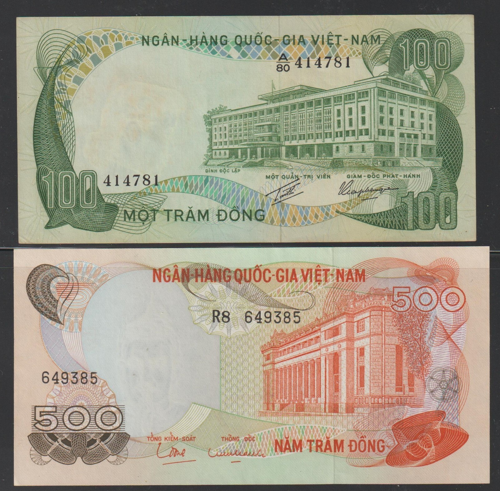 1970 – 1972 South Vietnam National Banknotes Pick 28a & 31a