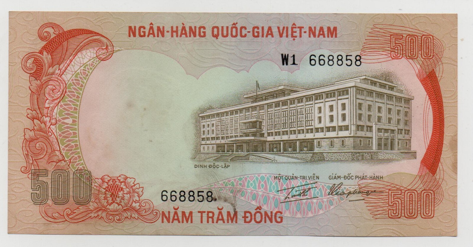 VIETNAM 500 DONG 1972 PICK 33 UNC-