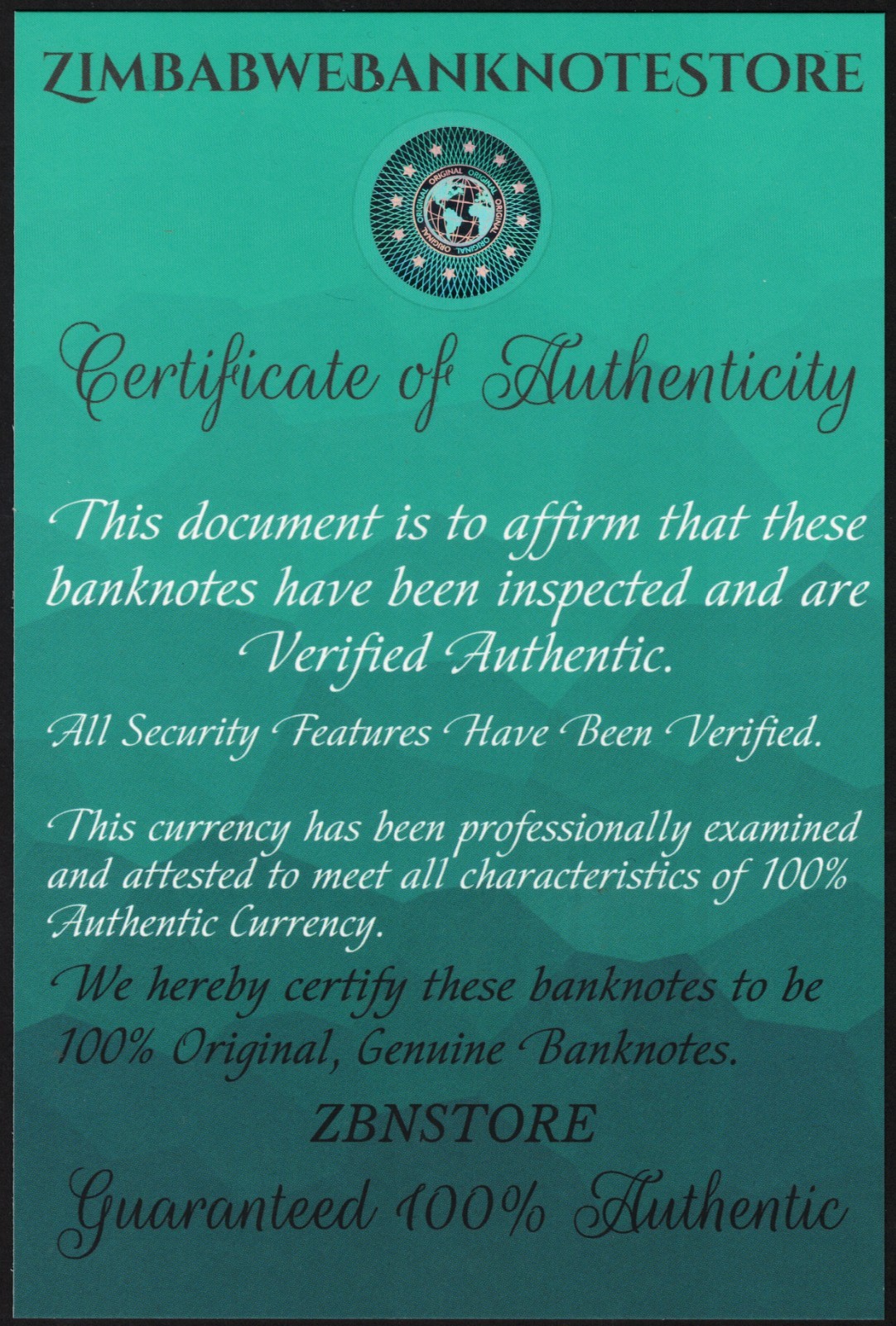 10 Billion Dollars Zimbabwe 1000 Dinars Iraq 5 x 10000 Dong Vietnam Uncirculated