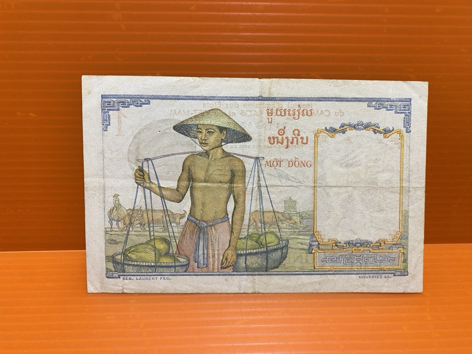 Banque De Indochina Laos Vietnam Cambodia Vintage Banknote Use 1953 FreeShipping