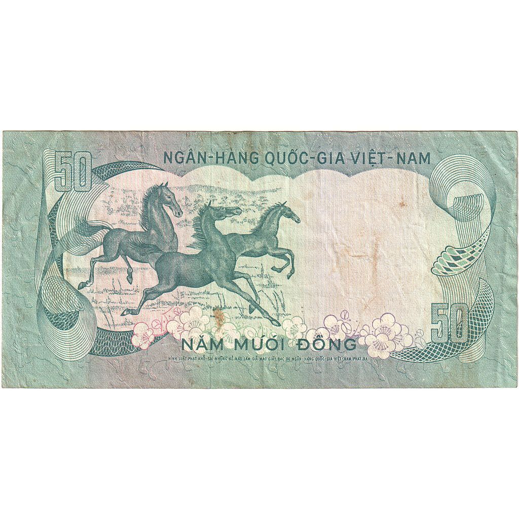 [#393578] South Viet Nam, 50 Dng, 1969, KM:25a, EF