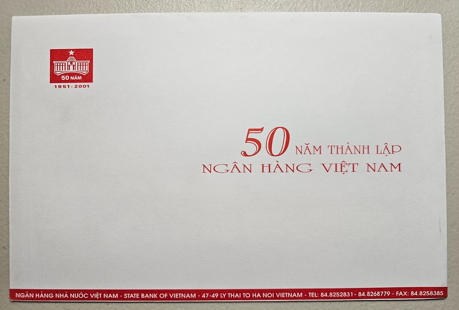 Vietnam 50 Dong 2001, Official Envelope Only