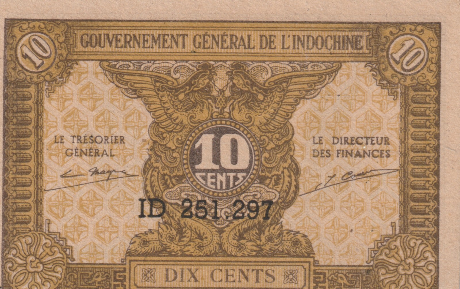 French Indochina 1942 10 Cents Uncirculated Banknote Pick 89a Bargain Bin