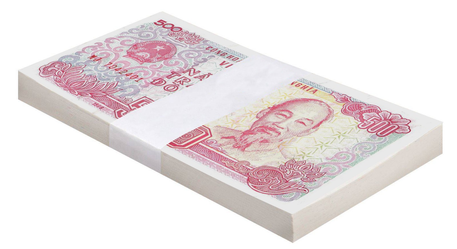 100 PCS Vietnam 500 Dong, 1988, P-101a, UNC Bundle Pack