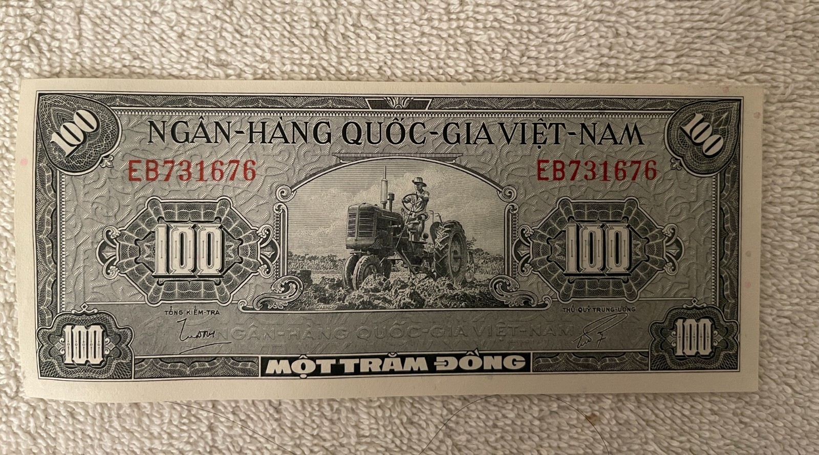100 PIASTRES RARE BANK NOTE DATED 1955 FROM SOUTH VIETNAM