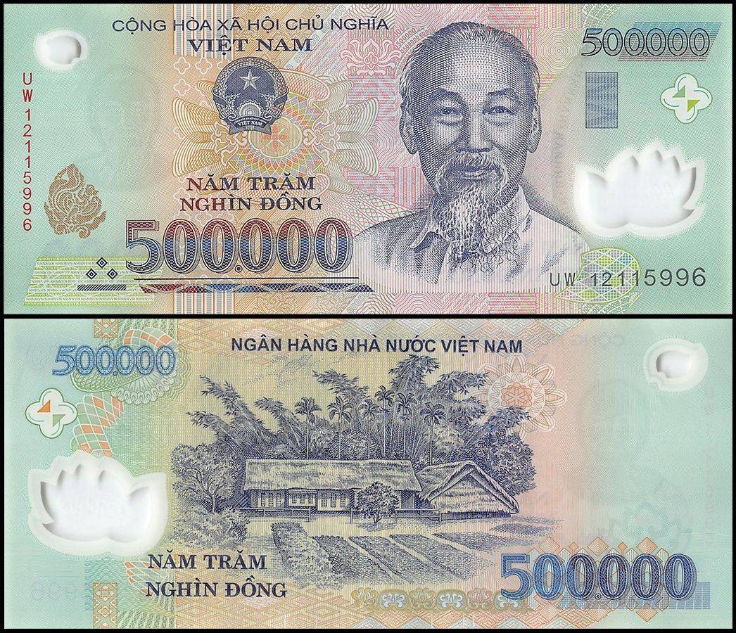 Vietnam 500000 Dong, 2003-2021, P-124, Used Polymer